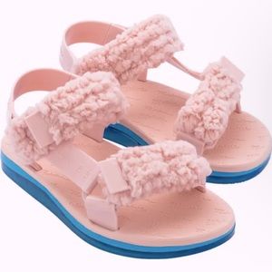 Papette Fluffy Rider Shearling Sandal NWT